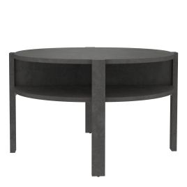BAHARO Round Coffee Table with Open Shelf - Optic Dark Grey