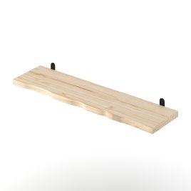 CHUNK Chunky Live Edge Shelf with L Bracket Kit - Light Wood - 80cm