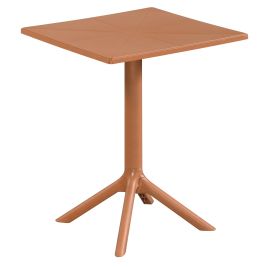 RAVINA Square Plastic Bistro Garden Table - Terracotta