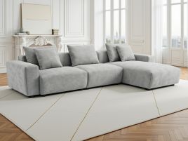 GREYFORD Fabric 3 Seater L Shaped Corner Sofa - Reversible Facing - Grey