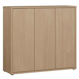 SOLARA Shoe Cabinet with 3 Push to Open Doors - Elegancia Oak