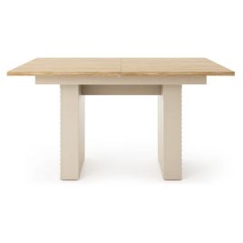 FINA Extending Dining Table 140cm - Oak and Beige