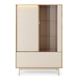 FINA Display Cabinet - Oak and Beige