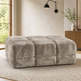 STACIE Fabric Footstool - Mocha