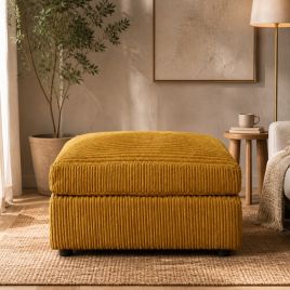 CORDURA Jumbo Cord Footstool - Mustard