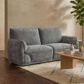 ALDERWYN Fabric 2 Seater Fullback Sofa - Grey