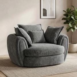 HADLOW Velvet Armchair - Charcoal