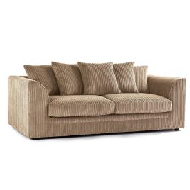 OXFORD Jumbo Cord 3 Seater Scatterback Sofa - Coffee