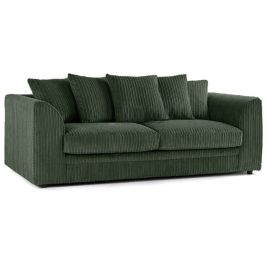 OXFORD Jumbo Cord 3 Seater Scatterback Sofa - Green