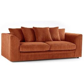 OXFORD Jumbo Cord 3 Seater Scatterback Sofa - Orange