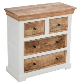 AMHERST White Chest of Drawers - Medium-sized, 4 Drawers, Ready Assembled