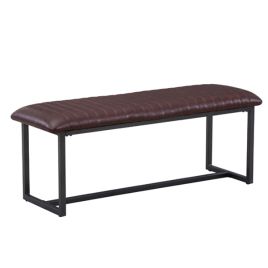 Doyle Elegance Vintage Leather Dining Bench - Brown