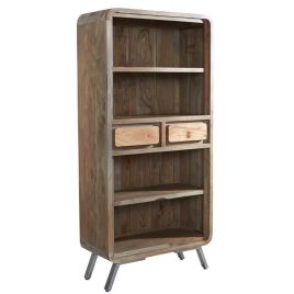 Fiona Metal Legs Unique Retro Style Wooden Large Bookcase