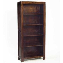 Stella Dark Mango Large Open 4 Shelves Bookcase - Walnut