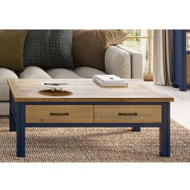 Splatter of Blue Coffee Table with 4 Drawers