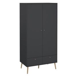 COBALT 2 Door Wardrobe Dark Grey - 98.7cm