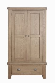 OLDHAM 2 Door Wardrobe with 1 Drawer Light Oak - 110cm