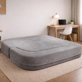 AMELIA Fabric 2 Seater Sofa Bed - Grey