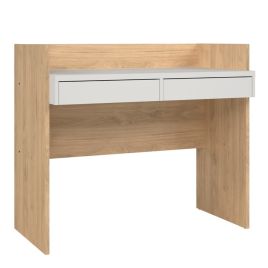 2 Drawers Classic Computer Desk - Oak with White