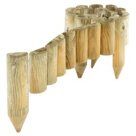 Pressure Treated Natural Timber Finish Easy Fix Spiked Border Roll - Set of 4