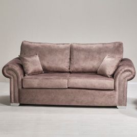 LYNDA Dapple Fabric 3 Seater Fullback Sofa - Brown
