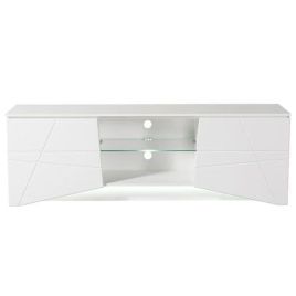 Berwick High Gloss TV Cabinet with LED Lights - White