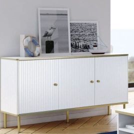 Eldawy Gold Touch 3 Door Wide Sideboard - White