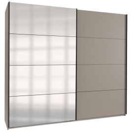 ANVAST 2 Door Mirrored Sliding Wardrobe Grey - 180cm