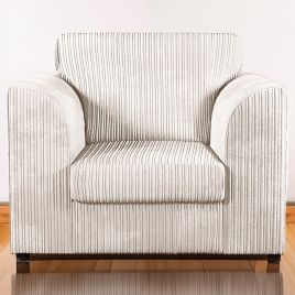 Desmond Jumbo Cord Upholstered Armchair - Cream