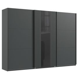 ATLANTIC 3 Door Sliding Wardrobe Grey - 300cm