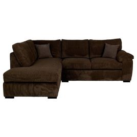 Corner Sofa - CORDURA Full Back Jumbo Cord Left Hand Brown