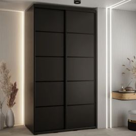 CAVESSA 2 Door Sliding Wardrobe Black - 140cm