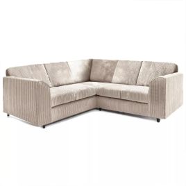 JAMBA Jumbo Cord 5 Seater L Shaped Fullback Corner Sofa - Cream