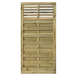 Classic Design Natural Timber Finish Pressure Treated 3x6 Horizontal Slatted Gate Panel with Bar Detailing