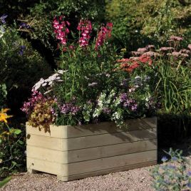 Marberry Rectangular Planter with Rounded Corner - Natural Timber Finish