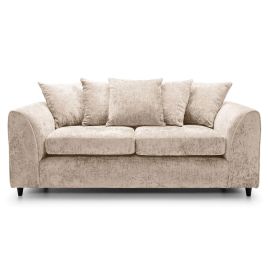 3 Seater Sofa - HENRY Crushed Chenille Fabric Sofa - Cream