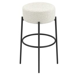ANVRA Boucle Fabric Bar Stool - White