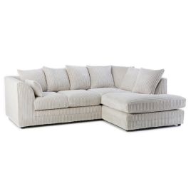 MONA Jumbo Cord 4 Seater L Shaped - Right Hand Facing Corner Sofa - Cream