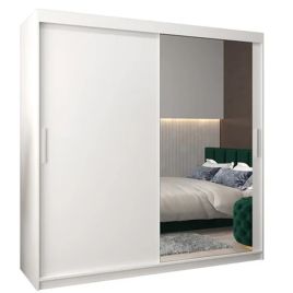 TIVERTON 2 Door Mirrored Sliding Wardrobe White - 200cm
