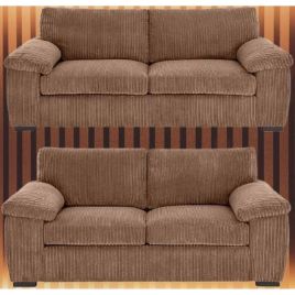 Sofa Set - CORDURA Full Back Jumbo Cord 3 Seater and 2 Seater Sofa Beige