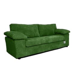 3 Seater Sofa - CORDURA Full Back Jumbo Cord Sofa Green