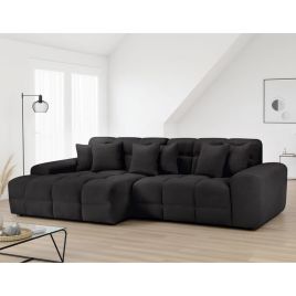 Corner Sofa - STACIE Corner Sofa Left Hand Black 298cm