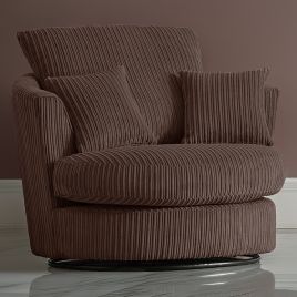 Swivel Chair - CORDURA Jumbo Cord Chair Chocolate