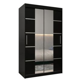 VICENZA II 2 Door Mirrored Sliding Wardrobe Black - 120cm