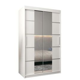 VICENZA II 2 Door Mirrored Sliding Wardrobe White - 120cm