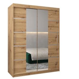 VICENZA II 2 Door Mirrored Sliding Wardrobe Medium Oak - 150cm