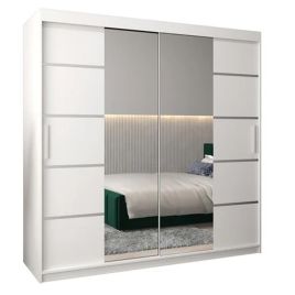 VICENZA II 2 Door Mirrored Sliding Wardrobe White - 200cm