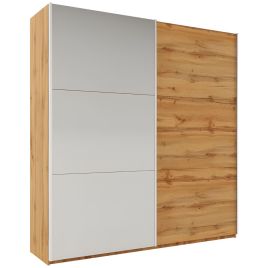 WINFAIR 2 Door Mirrored Sliding Wardrobe Oak - 225cm