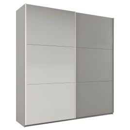 WINFAIR 2 Door Mirrored Sliding Wardrobe Platinum - 225cm