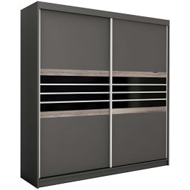 DACORUM 2 Door Sliding Wardrobe Black - 203cm